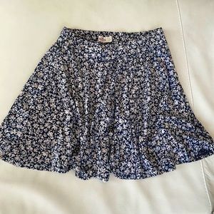 Hollister Navy & White/Cream Floral Skirt